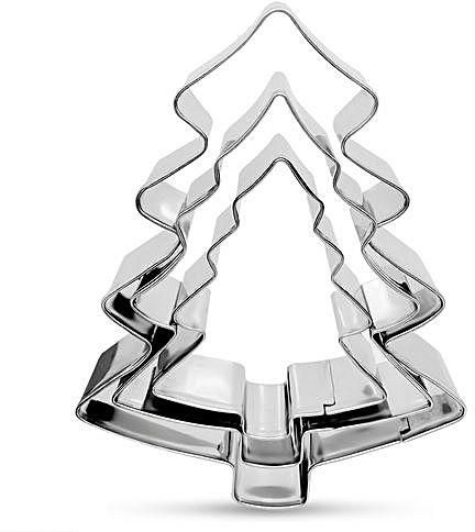Generic KUKI - FUN Christmas Trees Cookie Cutters Biscuit Pastry Fondant Cake Decorating Mold Set -Silver
