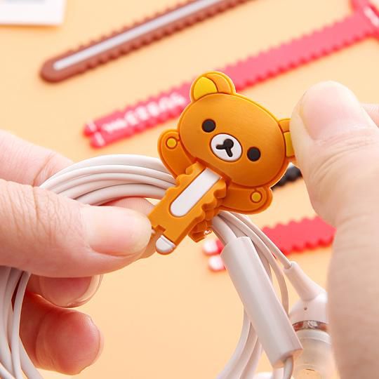 Dealwelove Cute Cartoon Cable Clip Clipper Mobile Phone USB Cord Holder