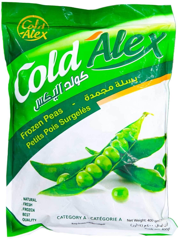 Cold Alex frozen green peas 400g