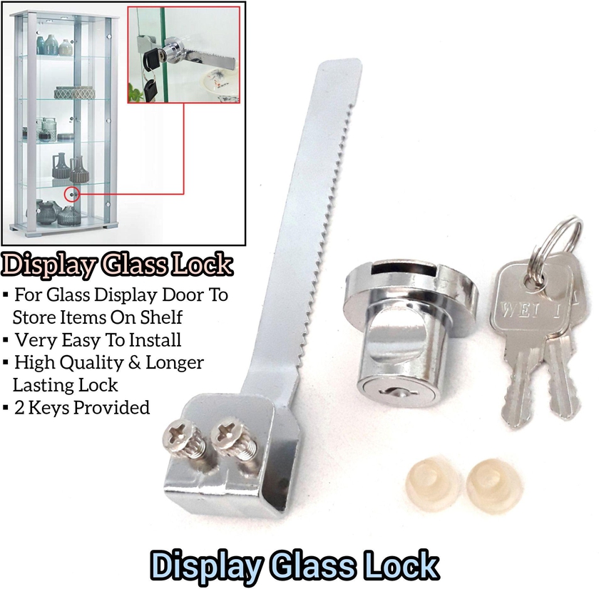 Glass Lock Showcase Display Case Cabinet Sliding Glass Push Door Locks