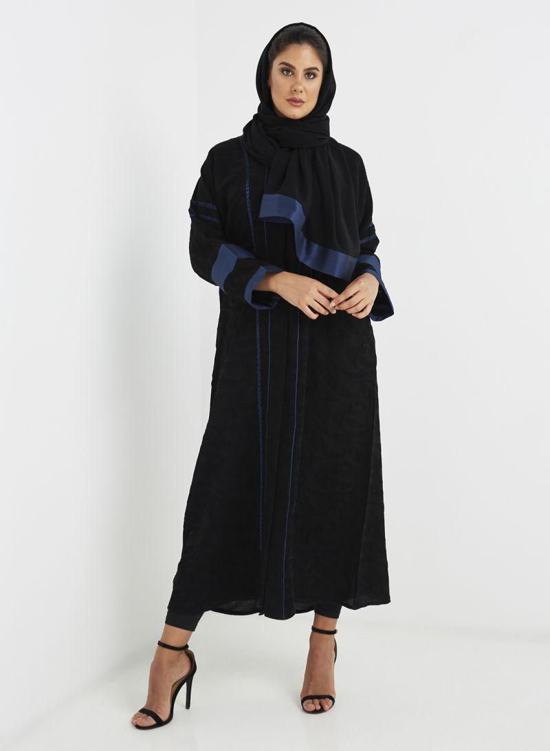 Rahaf Elegant Abaya For Women Black/Blue