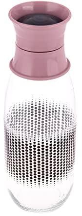 AKDC Glass Bottle L(9CM)XW(9CM)XH(26CM) Clear, light mauve