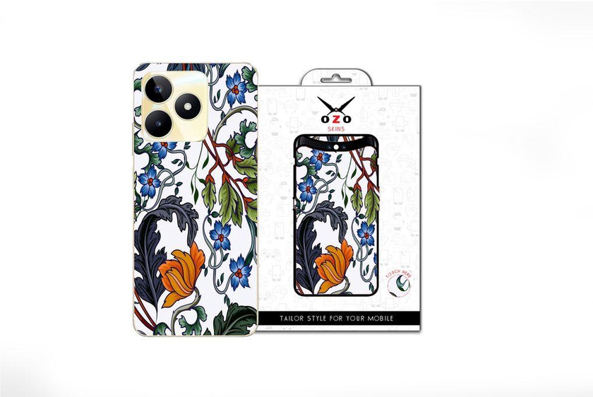 OZO Skins 2 Mobile Phone Cases Skins Flower Pattern Drawing (SE216FPD) For Realme C53 1 Piece