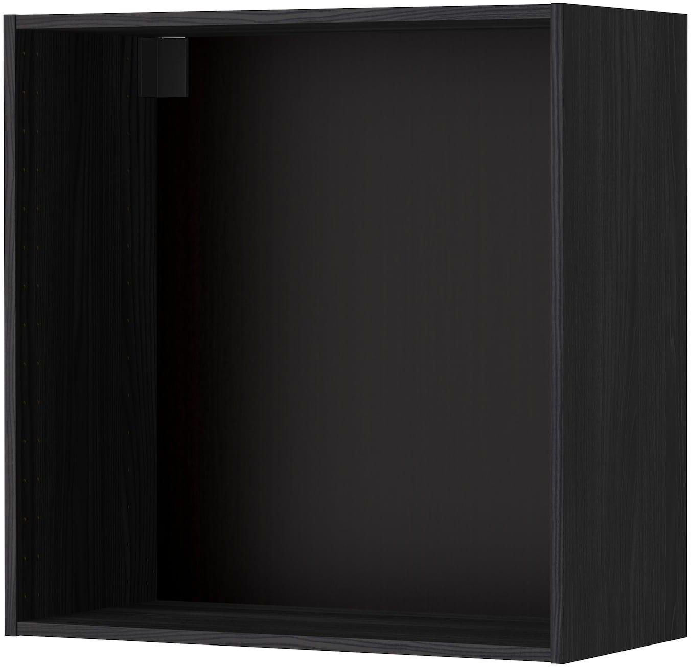METOD اطار خزانة حائط - مظهر الخشب أسود ‎80x37x80 سم‏