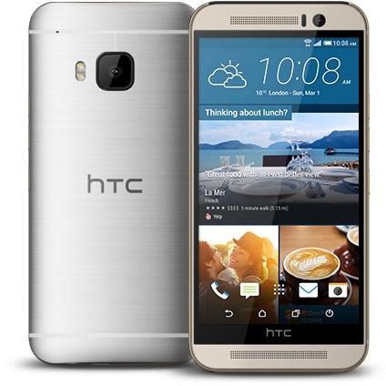 HTC One M9 32GB LTE Smartphone Gold on Silver