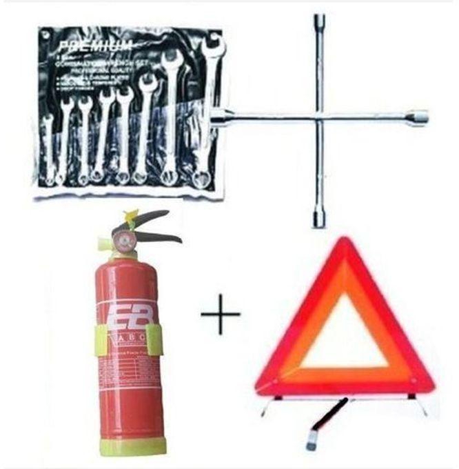 Fire Extinguisher + Spanner + Flat Spanner + C-Caution