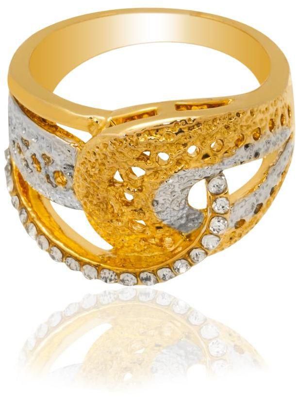 Yellow Gold Plated Stylish Ring For Women-"257ANT"