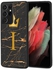 Protective Case Cover For Samsung Galaxy S21 Ultra Golden I Letter Black Marble