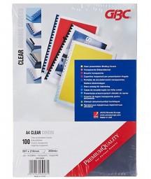 GBC PVC HiClear Binding Cover, Clear, 200 Micron, A4, [Pack of 100]