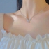 Elegant Women Crystal Angel Wings Necklace - Silver Color