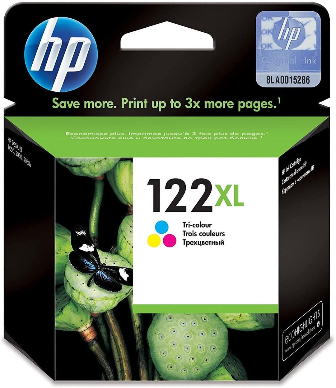 HP 122Xl Tri-Color (Cyan, Magenta, Yellow) Original Ink Advantage Cartridge - Ch564Ee