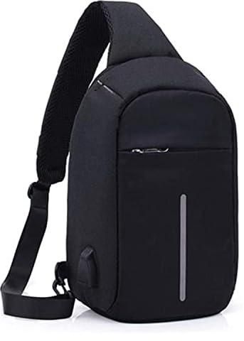 Multi-function digital USB charging chest bag anti-theft handbag shoulder sports Backpack-[zZ]