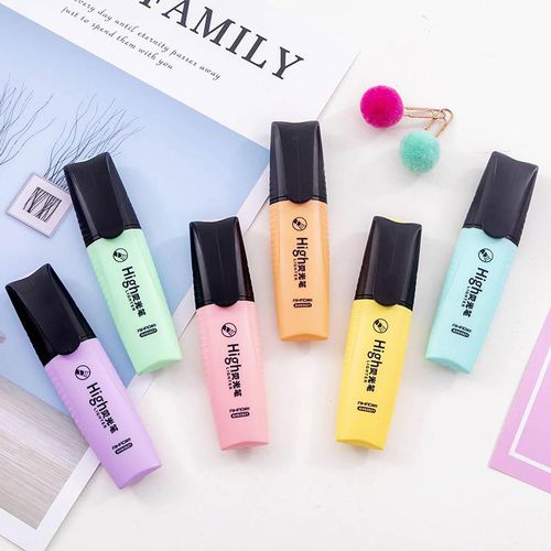 6 Pieces Highlighters Macaron Color Versatile Stylish Stationery