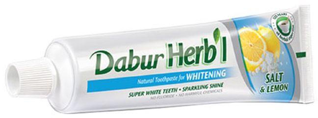 Dabur Herb'l Whitening Herbal Toothpaste Salt &Lemon With Toothbrush-150G