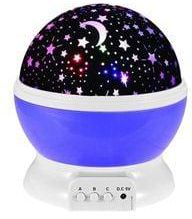Generic Star And Moon Rotating Projector Night Lamp Black/White/Purple 13x13x14.5centimeter
