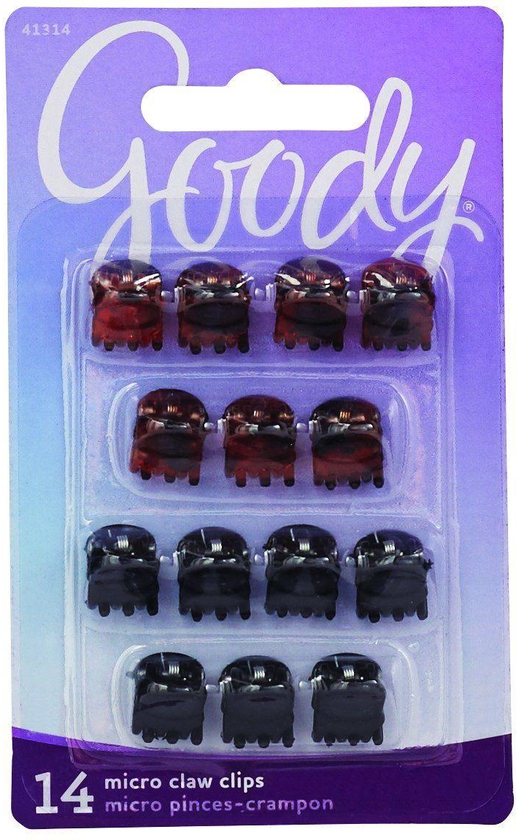 Goody - Claw Hair Clips, Micro, Assorted Colors, 14 Count- Babystore.ae