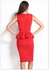 Mfed Abi Neck Detail Sleeveless Midi Dress - Red