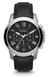Fossil Men Leather Watch Grant Chronograph FS4812 (Black)