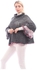 Geda Slip On Cowl Neck Wide Stitch Pullover - Grey & Coral Pink