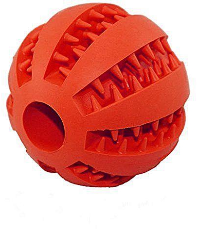 Generic Dog Toy Ball Non-Toxic Bite Resistant Bouncy Rubber Ball Chew Toy For Teeth Cleaning Color:Red