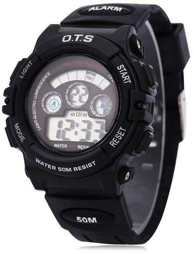 OTS Children LED Digital Sport Watch - Black
