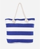 Style Europe Wild Striped Boat Handbag - Blue & White