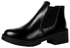 حذاء كلاسيكي من الجلد برقبة طويلة تصل للكاحل أسود