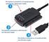 USB to SATA IDE Adapter, USB 2.0 IDE Hard Drive Adapter Transfer Cable for Universal 2.5/3.5/5.25in DE and SATA External Converter Cable (1.8FT/Black)