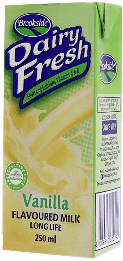 Brookside Dairy Fresh  Vanilla Flavoured Milk 250ml - Long Life