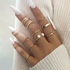 Fashion Simple Minimalist Wave Twist Pearl Joint 10 Piece Women's Stacking Rings Set
