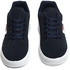 Desert Side Colored Fashion Chamois Flat Sneakers For Men - Navy Blue