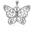 Rhodium Plated Filigree Butterfly Pendant Necklace Silver