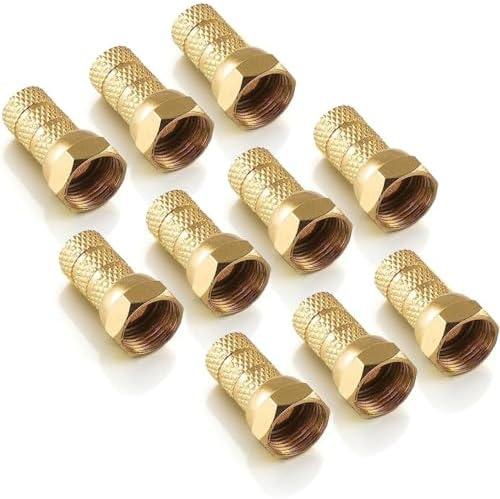 Detachable 10 pieces | Wide nut for coaxial antenna cable | Coaxial satellite cable | LNB Satellite | RJ6 F connector