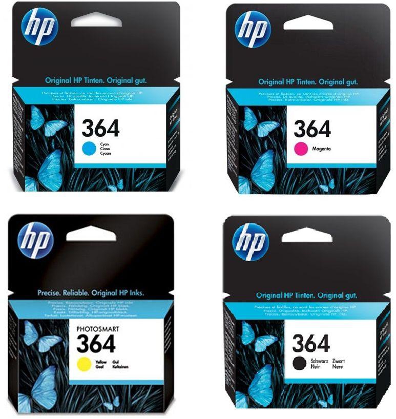 HP 364 Ink Cartridge Set  (Black, Cyan, Magenta & Yellow)