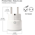 Tuya Smart Life Mini Smart Socket Wifi EU Plug 2000W 10A Power Outlet Timer Switch Voice Control Work With Alexa Google IFTTT(White 2pack)