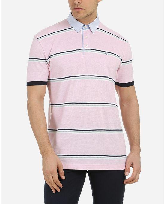 Dockland Striped Polo Shirt - Rose