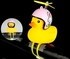 1Piece Cute Helmet Yellow Duck Car Ornament Accessory Bike Horn Rubber Duck