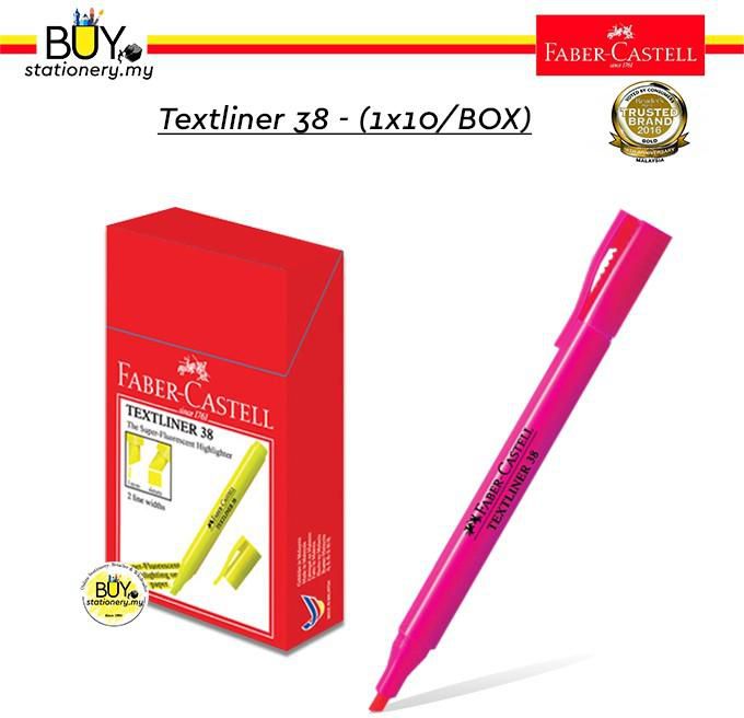 Faber Castell Textliner 38/ Highlighter 38 - 1X10/Box (7 Colors)