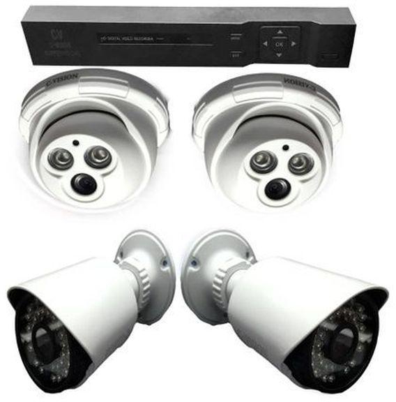 Cctv Generic CCTV 720P HD 1.3 CCTV Camera 2 Indoor + 2 Outdoor Camera + One 4Channel DVR