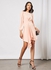 Casual Polyester Long Sleeve Mini Dress With Round Neck Asymmetrical Hem 83 Pink