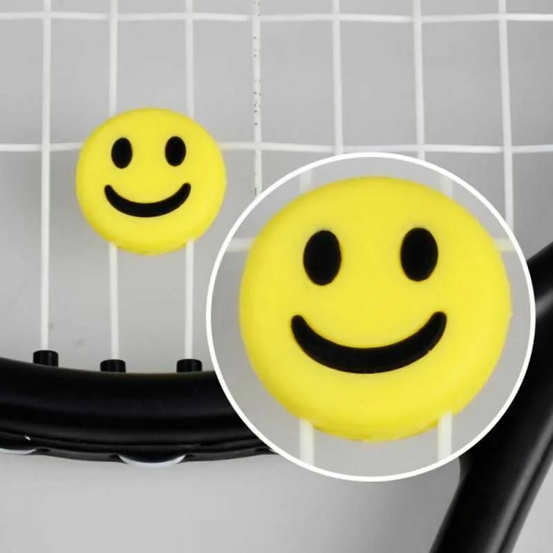 4X Smiling Face Pattern Tennis Shock Cute Tennis Racket Tennis Shock Absorbers