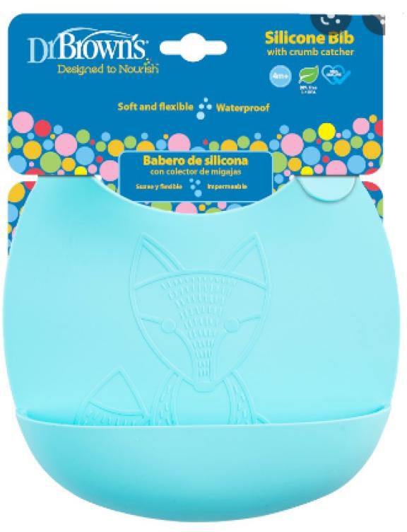 DR BROWN'S SILICONE BIB -TURQUOISE