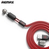 Remax REMAX 2 In 1 8Pin Micro USB Interface Fast Charging Data Sync Cable With Flat Design 1m (Red)