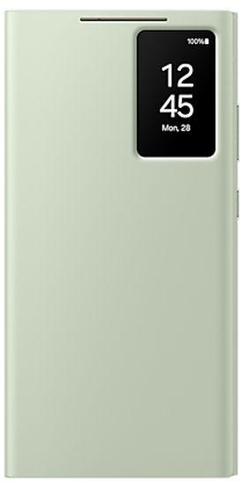 Samsung غطاء Smart View مع محفظة خاص بهاتف Samsung Galaxy S24 Ultra - أخضر فاتح