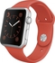Apple Watch MLC42AE/A 42mm Silver Aluminum Case with Orange Sport Band