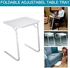 McMoLa Foldable Assembled Table TV Tray Portable Folding Snack Table - Adjustable Sofa Side Table, Bed Laptop Desk Table for Breakfast Home Use White