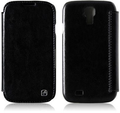HOCO Retro Series Leather Book Cover Case with HD Screen Protector for Samsung Galaxy S4 i9500 i9505 - Black