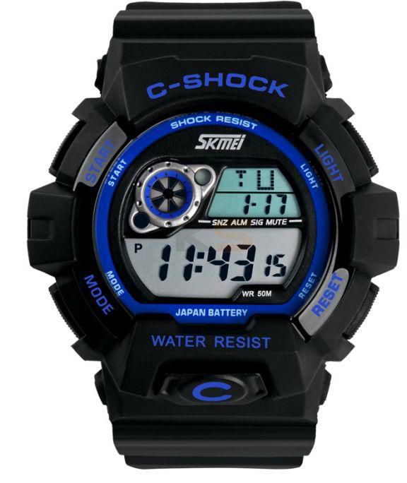 SKMEI 1007 Sport Man's Watch 50M Waterproof ABS Plastics Watch Band Colorful LED Display