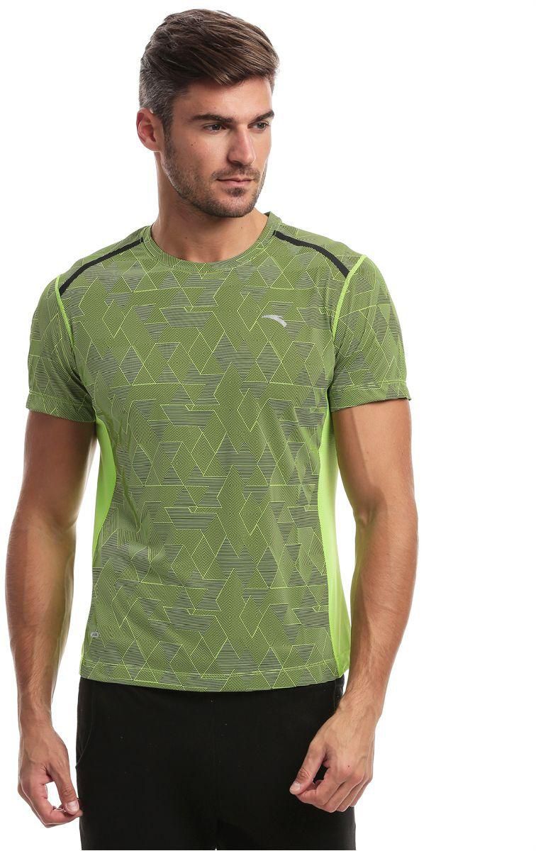 Anta 85635146-1 Short Sleeve Running T-Shirt for Men, Shine Green
