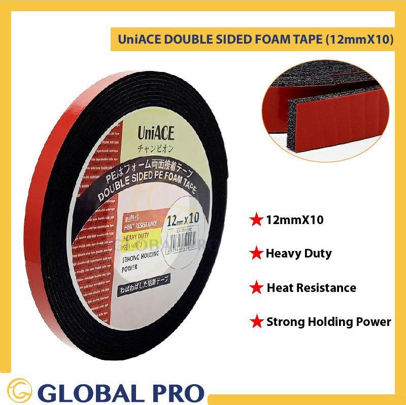 UniACE Double Sided PE Foam Tape Heavy Duty 12mmx10 (Red)